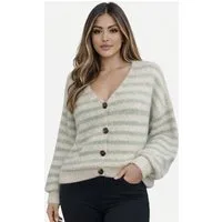 Worldclassca Cardigan WORLDCLASSCA Strick Cardigan Knopf Strickpullover Gestreift Streifen Neue Kollektion - Stilvolle und gemütliche Strickmode für Damen