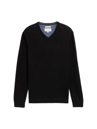 Tom Tailor - Strickpullover mit V-Ausschnitt black - Gr. - XXXL