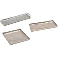Meinposten Dekotablett Quinn Dekoteller silber Metall massiv Schale Dekotablett 20 25 30 cm, aus massivem Metall