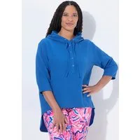 Angel of Style Longbluse Bluse A-Linie Musselin Kapuze