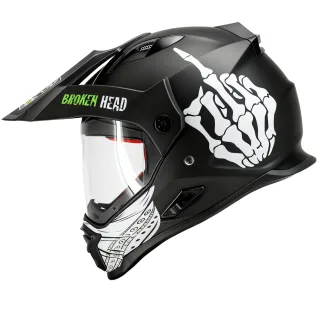 Broken Head Endurohelm Mit Sonnenblende Street Rebel Grün