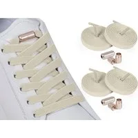 ELANOX Schnürsenkel 4 Stück 8 mm BREIT elastische Schnürsenkel mit Mettalkapseln