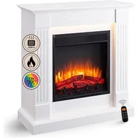 Balderia Elektrokamin Elektrokamin Standkamin BALDERIA Ladina – Heizung bis 2000 W, weiss, Standkamin mit 3D Flamme, 2000 W, LED