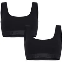 Fila Bügelloser BH (2er Pack) elastisches Unterbrustband, Baumwollmix