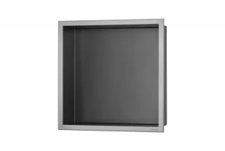 ESS BOX 10 Anthrazit Wandnische 30x30x10 cm mit Rahmen Edelstahl gebürstet, inkl. Rohbauset, BOX-30x BOX-30x30x10-A