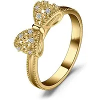 Jumpeak Diamantring Damen 585 Gold Ring, Schmetterling Diamant Ring, Labor Diamant, D/E, VVS/VS, valentinstag geschenk für sie tochter geschenk