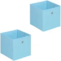 IDIMEX Aufbewahrungsbox ELA (Set), Aufbewahrungsboxen im 2er Set, Regalboxen mit Griff 27x27cm hellblau