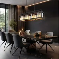 GLOBO LIGHTING LED-Hängeleuchte, Leuchtmittel inklusive, Warmweiß, Kristall Pendelleuchte Hängelampe Wohnzimmer LED Hängeleuchte