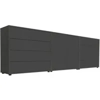 BMG Möbel Sideboard Mailand Set 4 (Schubladenkommode Sideboard Kommode Anrichte, in verschiedenen Farben), Push-to-open-Funktion, Anti-Fingerprint-Beschichtung