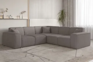 LAGERDEAL Ecksofa Designersofa CELES PREMIUM in Stoff Scala Taupe Seite Unive...