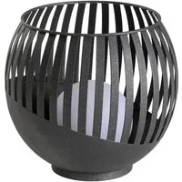 Dehner LED Solarleuchte Mina, LED Gartenleuchte, Ø20 x H19 cm, Metall & Kunststoff, schwarz, Warmweiß, Dämmerungssensor, Solar