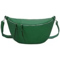 ITALYSHOP24 Schultertasche Damen XXL Tasche CrossBody Body Bag Bauchtasche, als CrossOver, Umhängetasche tragbar, Hüfttasche
