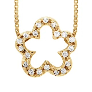DIADEMA - Halskette mit Diamanten - Blume - Gelbgold