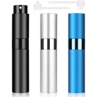 LuxusKollektion Parfümzerstäuber Parfümzerstäuber Mini Reise Nachfüllbar Glas 10ml schwarz blau silber