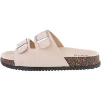 Ital-Design Damen Komfort Sandale mit Schnallen für Freizeit und Alltag Pantolette (79389759) Flach Pantoletten in Beige