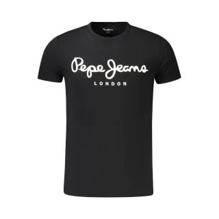 Pepe Jeans Schwarzes Baumwoll-Herren-T-Shirt