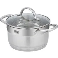 RESTO Kitchenware Kochtopf Rigel, Topf energiesparend und spülmaschinenfest, Edelstahl 18/10 (2-tlg), mit hitzebeständigem Glasdeckel, im Geschenkkarton