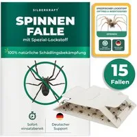 Silberkraft Insektenfalle Spinnenfalle mit Spezial-Lockstoff Frühzeitige Befallsüberwachung, Giftfrei & geruchlos, Bis zu 12 Wochen wirksam, Einfache Anwendung