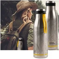 NATIONAL GEOGRAPHIC Thermoflasche National Geographic Thermosflasche 500ml, Edelstahl, Auslaufsicher, Edelstahl-Isolierflasche hält Getränke bis zu 6 Std. warm oder kühl