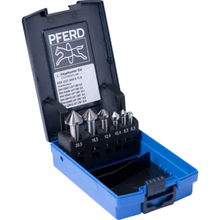 PFERD TOOLS HSS-Kegelsenker-Set UGT 6-tlg. DIN 335 C 90° mit Ungleichteilung - 25202192