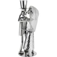 BRUBAKER Dekofigur Schraubenmännchen Hochzeitspaar (Braut mit Schleier und Bräutigam mit Zylinder, 1 St., Metallfigur Handarbeit Eisenfigur), Geschenk für Hochzeit, Hochzeitstag oder Verlobung