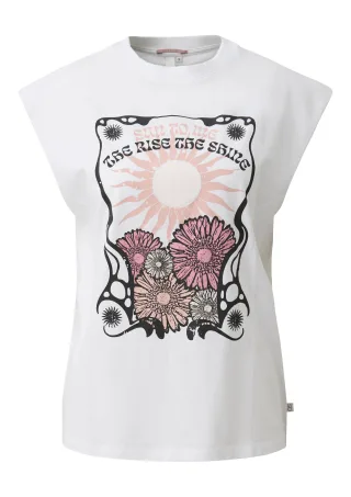 qs - T-Shirt weiß/mehrfarbig - Gr. - S