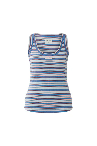 Oui - Tank Top lt blue rose - Gr. - 36