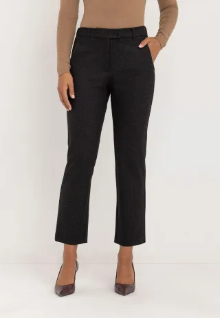 Janet Slim Fit Hosen | Dunkelgrau Karomuster
