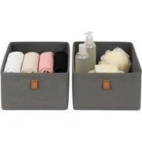 hausleben Organizer Aufbewahrungsboxen 2er Set (2 St), Verstärkte Ordnungsboxen aus Leinen-Polyester