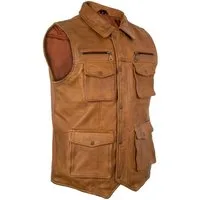 MDM Lederweste Herren Freizeit Lederweste aus echtem Lamm Nappa Leder