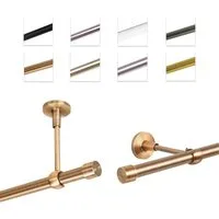 MDEKOR Gardinenstange Vorhangstange 19mm, 1-läufig, 1-läufig Wand oder Deckenmontage, 120 cm Kupfer