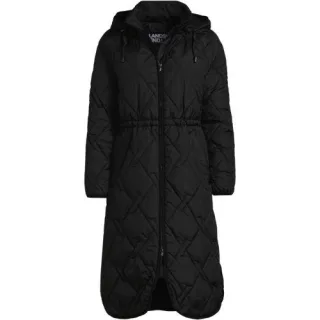 Isolierter Steppmantel mit Kapuze für Damen, Damen, size: regular, Schwarz, Polyester/Nylon, by Lands' End