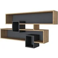 Skye Decor Wandregal 100% MELAMINE COATED PARTICLE BOARD, 72,2 cm x 22 cm x 120 cm Q1672