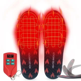 TENGOO Unisex Electric Heated Boot Insoles - Wireless Remote, 60s Heating, USB Rechargeable, Waterproof, Built-in Batter