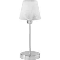 TRIO Leuchten LED Nachttischlampe, Dimmfunktion, LED wechselbar, Warmweiß, Nachttischlampe Touch dimmbar Bauhaus Fensterlampe Glasschirm, H 32cm