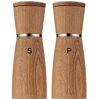 WMF Salz-/Pfeffermühle Nature Salz-/Pfeffermühlen-Set, 2-teilig, (2 Stück), Holz Keramikmahlwerk, Mühle für Salz, Pfeffer