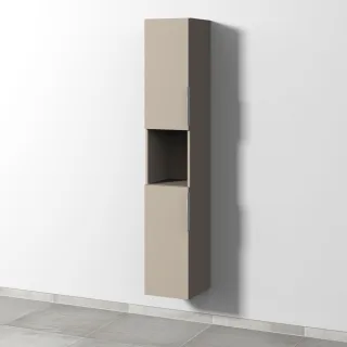 Sanipa 3way Hochschrank mit 2 Türen und 1 offenem Fach, Sandgrau-Matt UF11267