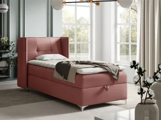 Boxspringbett Bett Gästebett 90x200cm GENET Stoff Matt Velvet Rosa