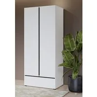 OTTO home Kleiderschrank Cross, moderner griffloser Kleiderschrank Wäscheschrank mit Schublade, Garderobe, Türen