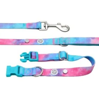 Barkalot Hundehalsband-Auslaufset blau/ türkis/ bunt S