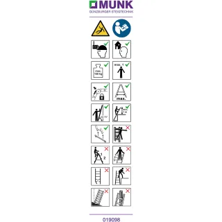 Munk Hinweis-Aufkleber für Vielzweckleiter 4-teilig - 019166