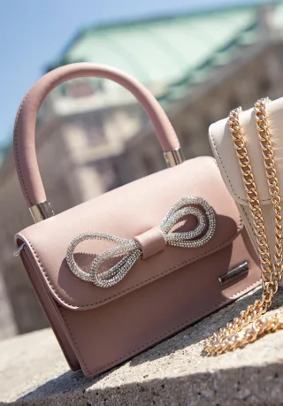 Wittchen Damen-Aktentasche mit glänzender Schnalle, rosa, Öko-Leder