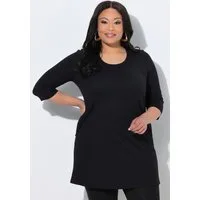 Ulla Popken Longshirt Longshirt A-Linie Rundhalsausschnitt 3/4-Arm