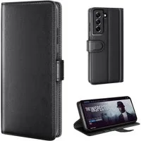 Tec-Expert Handyhülle Echtleder Hülle für Samsung Galaxy S21 5G 6.2 Zoll, 6.2", Cover Klapphülle Case mit Kartenfächern und Geldfach aufstellbar