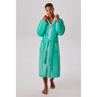OTTO home Unisex-Bademantel Miia, ideal für Sauna, Spa & im Urlaub, Langform, Microfaser, Kapuze, Gürtel, weich und kuschelig, plüsch, für Damen und Herren, S-XL