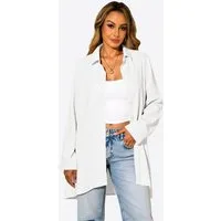 Imily Bela Langarmshirt Damen Locker geschnittene Bluse mit fließendem Stoff (Packung, 1-tlg., 1per-Pack) mit Knöpfen