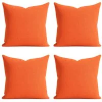 matches21 HOME & HOBBY Kissenbezüge 4er Set Kissenhülle 40x40 cm orange pflegeleicht mit Reißverschluss, (4 Stück), Zierkissen-Bezüge einfarbig für Couch-Kissen mit Lotuseffekt