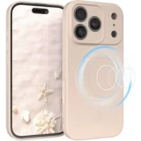 EAZY CASE Handyhülle für Apple iPhone 17 Pro Hülle Silikon 6,3 Zoll, Schutzcase mit MagSafe Slimcover Silikonschutzhülle elastisch Taupe