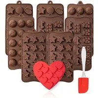 mixed24 Pralinenform 10er Set Silikon Backformen, (10er Set 10-tlg), Eiswürfelformen Schokoladenformen Gummibärchen Pralinenformen