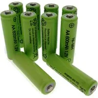 TRANGO Solarakkus 600 mAh, 1010-AA 10er Pack Akku NI-MH AA 1.2 V für Solarleuchte aufladbar